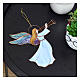 Angel with colorful glass flute hanging decoration s3