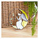 Ángel con flauta sobre la luna de vidrio colorido s5