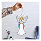 Ángel en oración de vidrio colorido s4