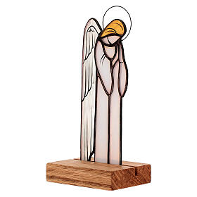 Anjo protetor em vidro colorido para mesa