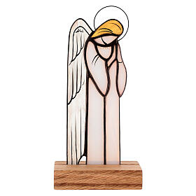 Stained Glass Guardian Angel Table Figurine