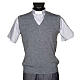 Gilet collo V grigio chiaro maglia unita s1