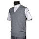 Gilet collo V grigio chiaro maglia unita s2