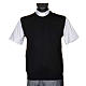 Gilet girocollo maglia unita nero s1