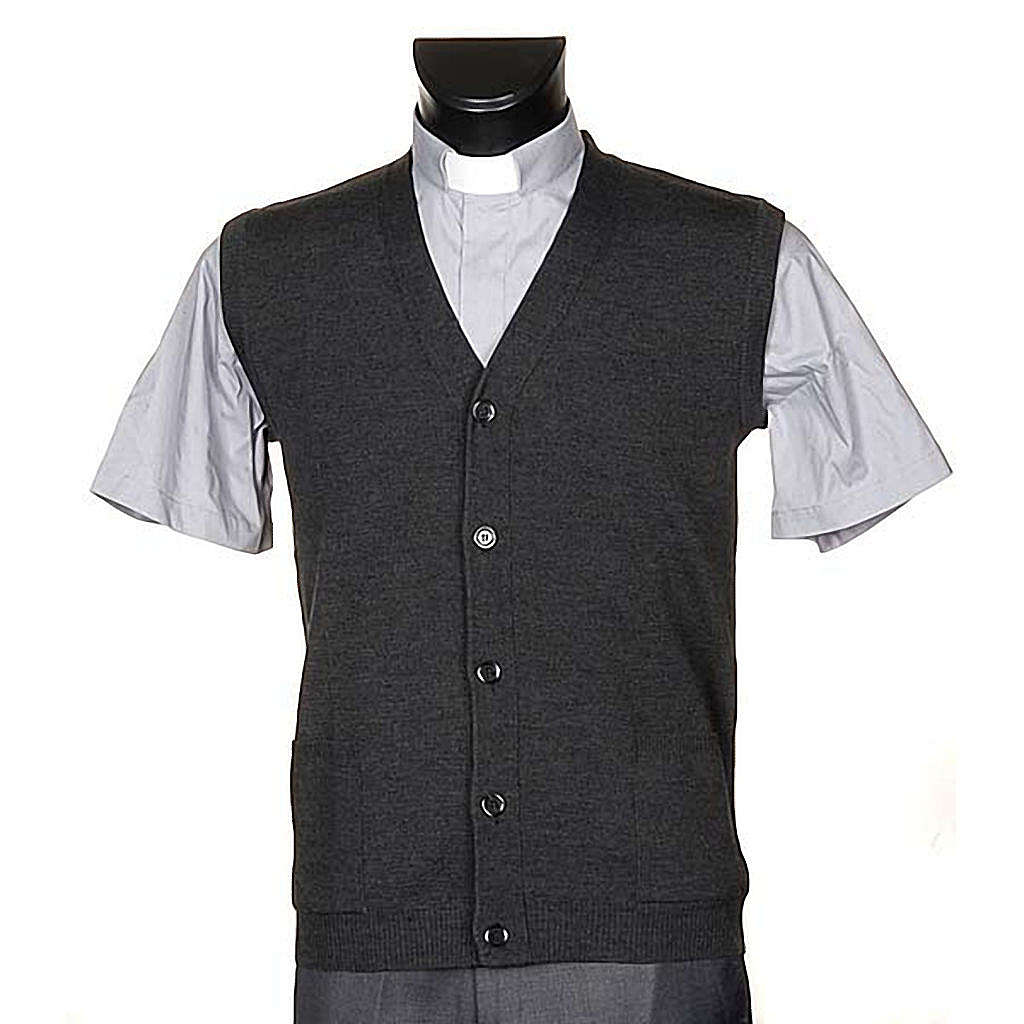 Dark grey waistcoat with buttons and pockets | online sales on HOLYART ...