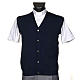 STOCK Blue waistcoat with buttons and pockets s1