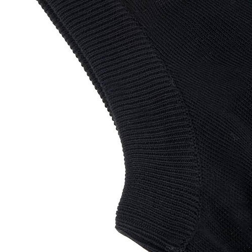 Open sleeveless cardigan, 100% black cotton 2