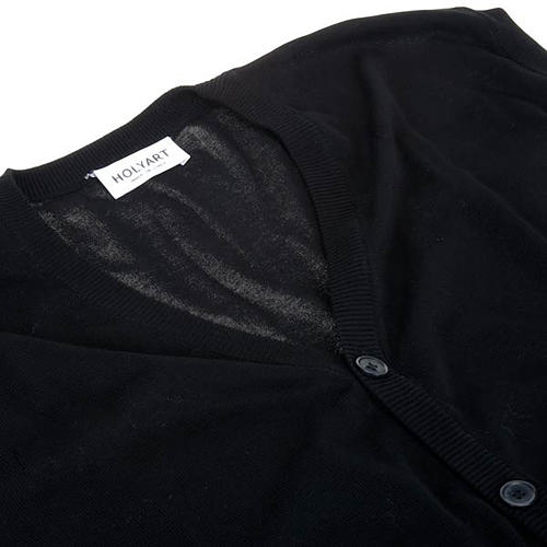Chaleco abierto con bolsillos negro algodón 100% 3