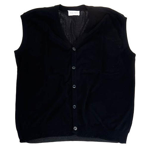 Gilet aperto nero cotone 100% 1