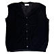 Open sleeveless cardigan, 100% black cotton s1