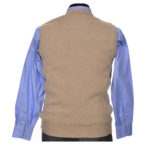 Gilet ras du cou beige 6