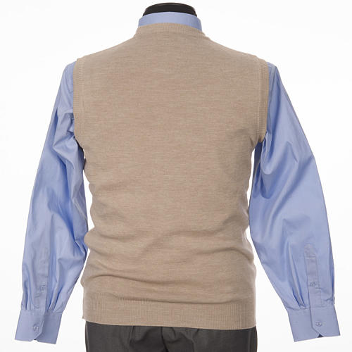 Gilet ras du cou beige 2
