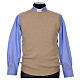 Gilet ras du cou beige s5
