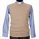 Gilet ras du cou beige s1
