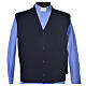 STOCK Sleeveless black cardigan, 100% cashmere wool s1