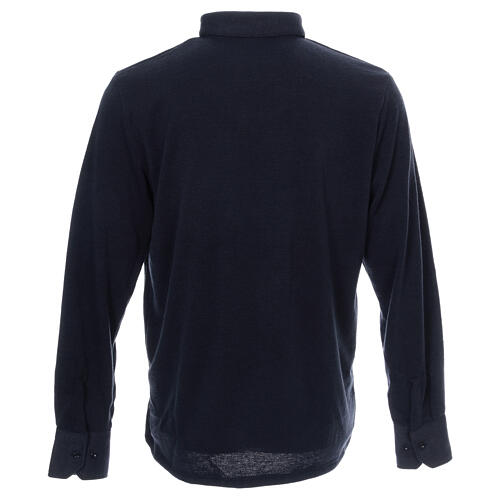 Blue turtleneck sweatshirt for priest, wool blend Cococler 3