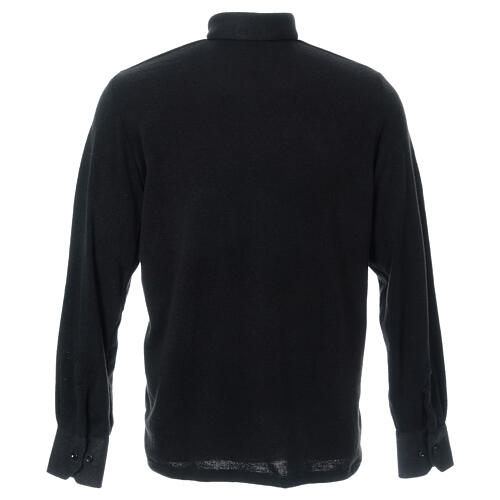 Black turtleneck sweatshirt for priest, wool blend Cococler 3