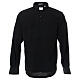 Black long sleeve clergy shirt sweater Mixed Wool Cococler s1