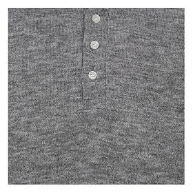 Light grey turtleneck sweatshirt for priest, wool blend
