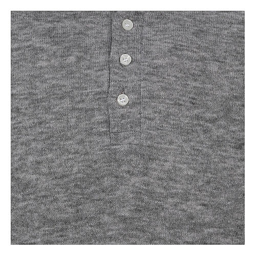 Light grey turtleneck sweatshirt for priest, wool blend 2