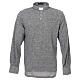 Light grey turtleneck sweatshirt for priest, wool blend s1