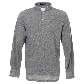 Polo manches longues gris tissu mixte laine euro 63,90