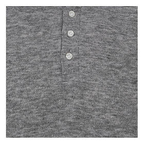 Camisola polo M/L cinzento claro em tecido misto lã Cococler