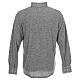 Clergy sweater polo Light Gray in Mixed Wool Cococler s4