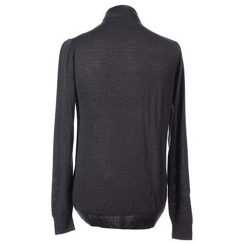 Merino wool clerical collar sweater Dark gray Cococler 4