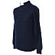 Sweater with clergy collar, blue merino wool Cococler s3