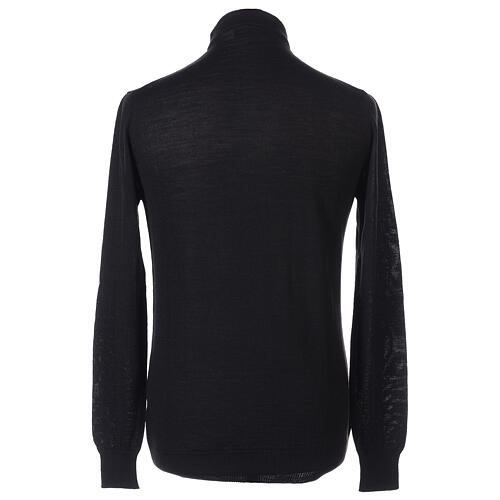 Sweater with clergy collar, black merino wool Cococler 4