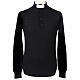 Sweater with clergy collar, black merino wool Cococler s1