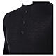 Sweater with clergy collar, black merino wool Cococler s2