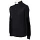 Sweater with clergy collar, black merino wool Cococler s3
