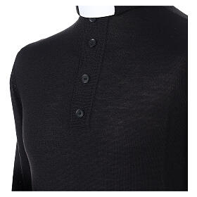 Merino sweater with black clergy collar Cococler