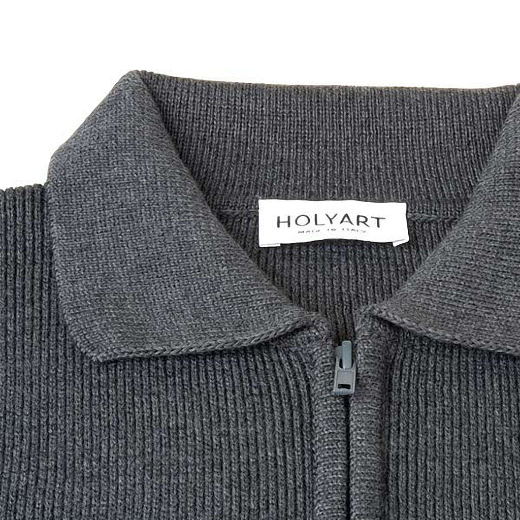 Polo-neck dark grey jacket | online sales on HOLYART.co.uk