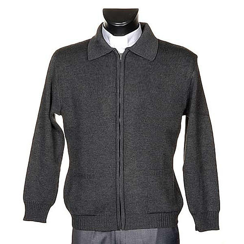 STOCK Polo-neck dark grey jacket 1