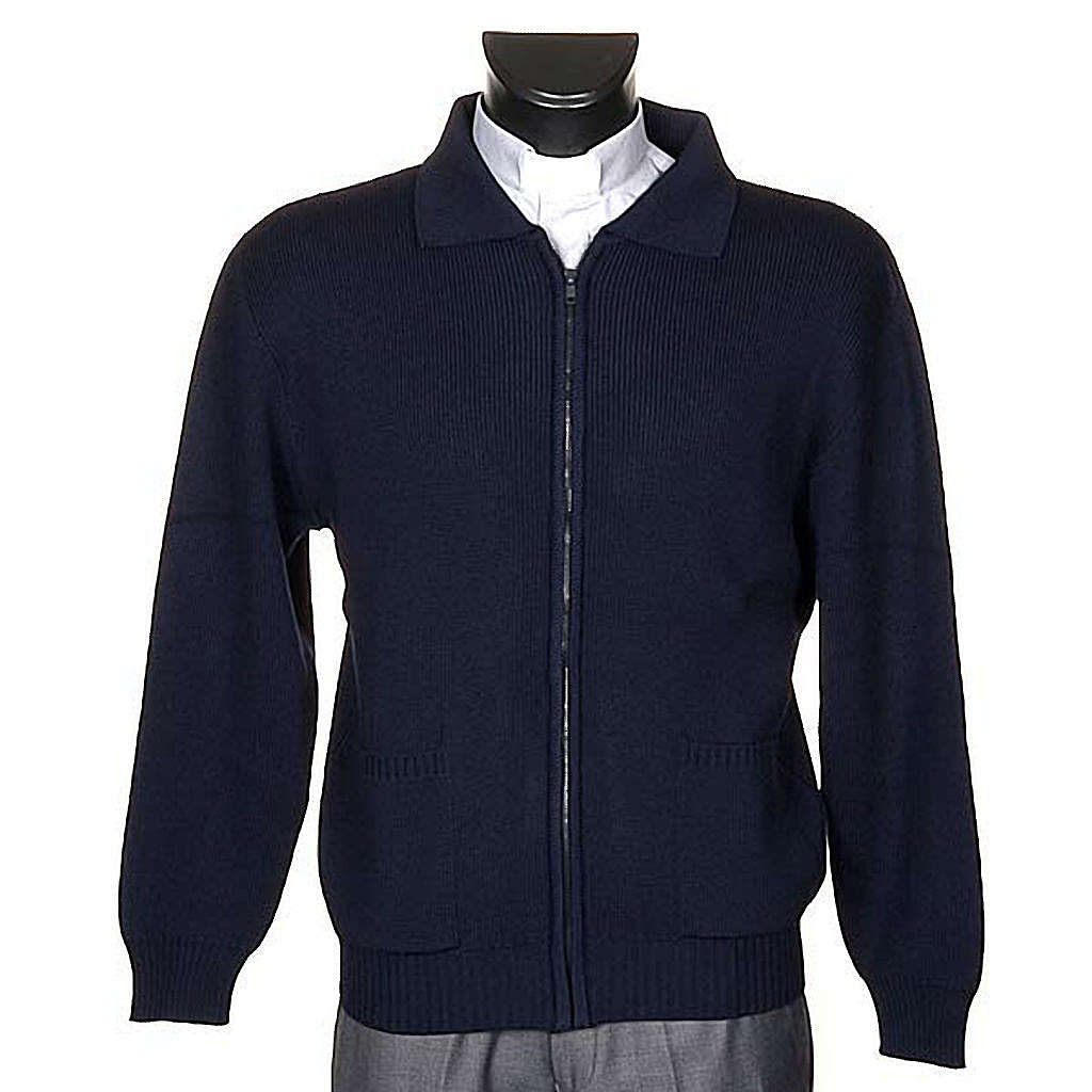 Polo-neck blue jacket | online sales on HOLYART.co.uk