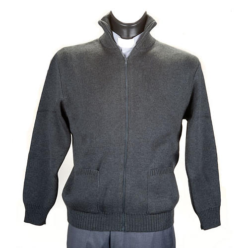 High-neck dark gray jacket 1