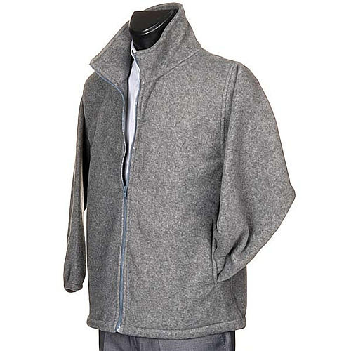Pile-Jacke dunkel Grau mit Taschen und Reisverschluss 2