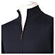 Man jacket with zip fastener, 100% blue merino wool, In Primis s2