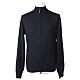Men's zip up clergy jacket 100% blue merino wool In Primis s1
