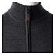 Man jacket with zip fastener, 100% charcoal-grey merino wool, In Primis s4