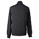 Man jacket with zip fastener, 100% charcoal-grey merino wool, In Primis s5
