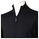 Man jacket with zip fastener, 100% black merino wool, In Primis s2