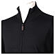 Black clergy jacket with zipper 100% merino wool In Primis s2