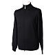 Black clergy jacket with zipper 100% merino wool In Primis s3