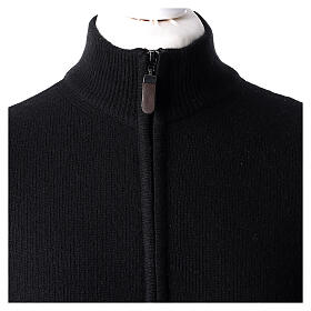 Black jacket with zip fastener and high collar, In Primis, 40% wool