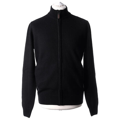 Black jacket with zip fastener and high collar, In Primis, 40% wool 1