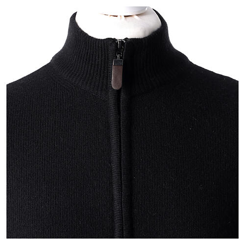 Black jacket with zip fastener and high collar, In Primis, 40% wool 2